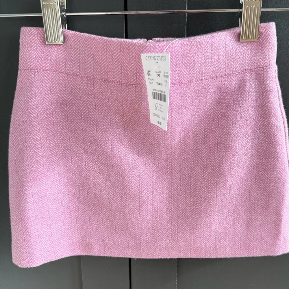 J. Crew Crewcuts Pink Herringbone Girls Skirt NWT • size 3
